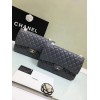 CHANEL 1112 Grey Large Size 30cm Lambskin Leather Flap Bag With Gold/Silver Hardware