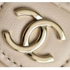 Chanel Beige Lambskin Quilted Mini Top Handle Rectangular Flap Bag