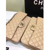 CHANEL 1112 Beige Medium Size 2.55 Lambskin Leather Flap Bag With Gold/Silver Hardware