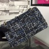 Chanel Double Flap Bag Medium Black Tweed Bag