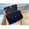 Chanel tweed black flap bag 30cm
