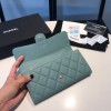 Chanel light blue caviar wallet