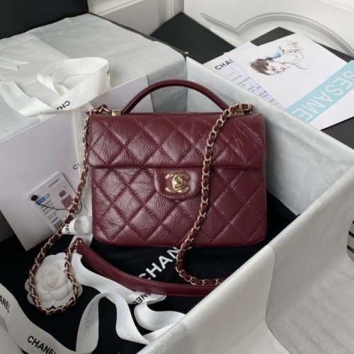 Chanel mini flap bag new red AS2892