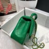 Chanel grained calfskin top handle flap bag green 20cm