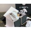 Chanel Lambskin & Gold-Tone Small Metal Flap Bag White 13cm