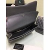 CHANEL 1112 Grey Large Size 30cm Lambskin Leather Flap Bag With Gold/Silver Hardware