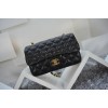 CHANEL 1112 Black Size 20cm Lambskin Leather Flap Bag With Gold / Silver Hardware