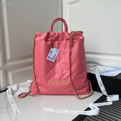 Chanel backpack pink leather AS3133