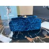 Chanel 21A Jewel Chain Blue Velvet Bag