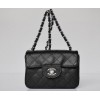 CHANEL 1112 Black Caviar Leather Flap Bag With Silver Hardware