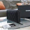 Chanel boy caviar black silver zipper wallet