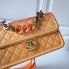 Chanel Flap Grained Calfskin Bag Orange AS0062