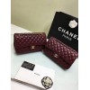 CHANEL 1112 Wine Red Medium Size 2.55 Lambskin Leather Flap Bag With Gold/Silver Hardware