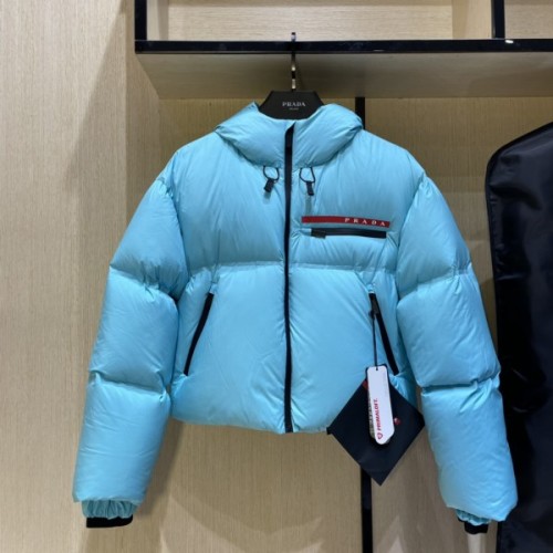 Prada blue puffer coat