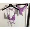 Gucci purple monogram bikini