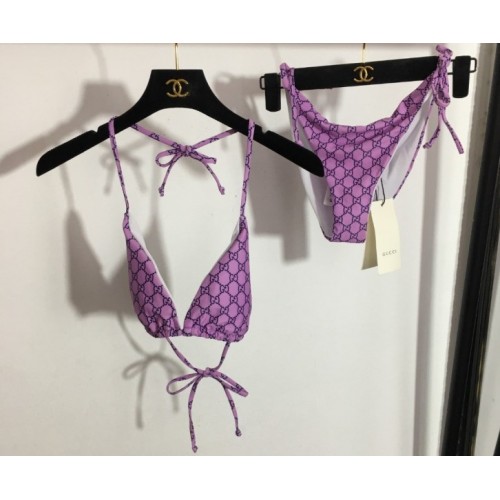 Gucci purple monogram bikini