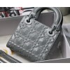 Dior Lady Diamond Motif Gray Mini Bag