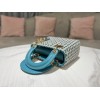 Lady Dior Mini Azure Blue Honeycomb Rhinestones Embroidery Bag