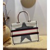 Dior Tote Book Emroided White Star 36cm