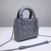 Dior Lady Mini Lambskin Bag Matte Blue 17cm