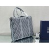 DIOR Lingot Briefcase gray CD diamond canvas bag