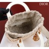 Dior lady raffia medium gray bag
