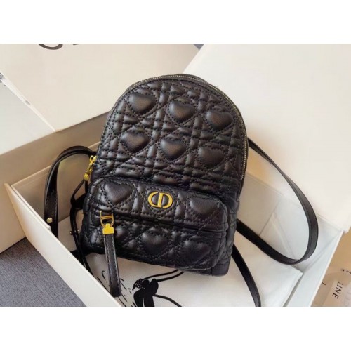 Dior Mini Dioramour Bright Black Lambskin Backpack