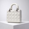 DIOR My ABCDIOR Lady White Lambskin Bag with Silver Hardware