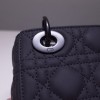 Dior Lady Mini Lambskin Bag Matte Dark Blue 17cm