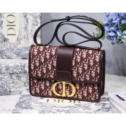 DIOR 30 MONTAIGNE DIOR OBLIQUE BAG BULE&RED
