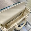 Dior lady D-joy Latte Diamond Motif White Bag