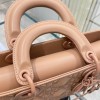 Dior lady D-joy Latte Diamond Motif Beige Bag