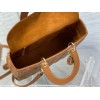 Dior large lady dior brown lambskin 32cm bag
