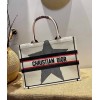 Dior Tote Book Emroided White Star 36cm