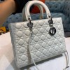 Dior large lady dior white lambskin 32cm bag