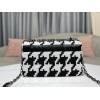 Dior medium caro black and white macro fabric bag