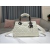 Dior Medium The Lady 95.22 white cannage quilted leather bag