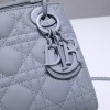 Dior Lady Mini Lambskin Bag Matte Blue 17cm