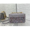 Dior caro crystals multicolor embroidery bag