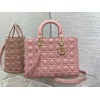 Dior large lady dior light pink lambskin 32cm bag