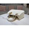 Dior Medium The Lady 95.22 white cannage quilted leather gold bag