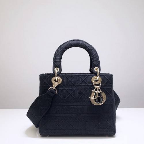 Dior Lady D-lite in blue 24cm