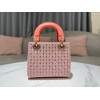 Lady Dior Mini Azure Orange Honeycomb Rhinestones Embroidery Bag