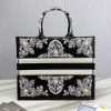 Dior book tote black embroidered 41cm