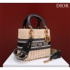 Dior lady raffia medium black bag