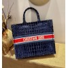 Dior Tote Book Blue Velvet 41cm