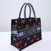 Dior Pixel Zodiac Embroidery Black Book Tote 36cm