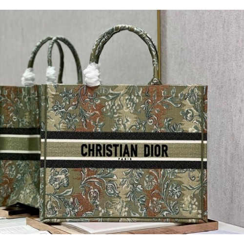 Dior Large Book Tote Green Embroidery 41 Bag