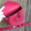 2017 Dior LADY DIOR lambskin badge Diana package rose red