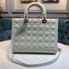 Dior large lady dior white lambskin 32cm bag